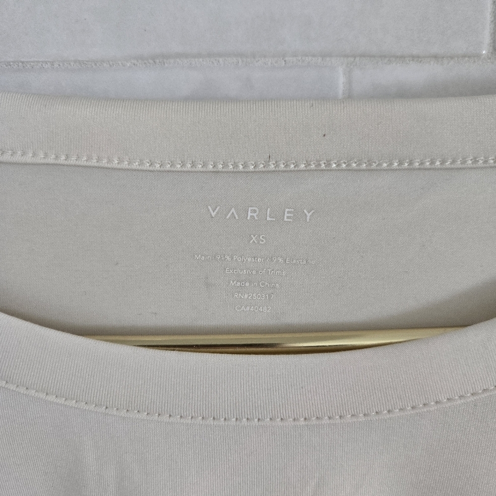 Varley Kearney Long Sleeved Top Blush Marl Cream Ivory Thumbholes Scoop Neck XS - Picture 4 of 10